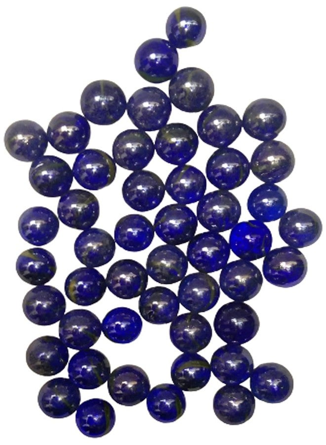 LUCKYMORDEN Marbles - 50 Pcs Dark Blue Colour 10-15 MM Glass Playing Balls Kanche Goli Traditional Indian Game Glass Stones Aquarium Fillers Gel Candle Fillers - Image 1
